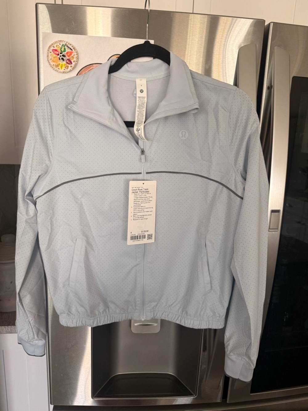 lululemon athletica Light Blue Perforated Zip Jacket